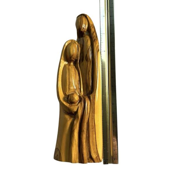 Bethlehem Hand Carved Holy Family Olive Wood Statue Israel Jesus Mary Joseph 8” - Picture 14 of 15